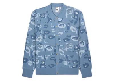 Pre-owned Puma Men's  X Kidsuper Cardigan In Zen Blue