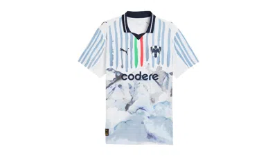 Pre-owned Puma Men's  X Kidsuper C.f. Monterrey Authentic Jersey In White/deep Navy Blue