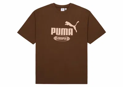 Pre-owned Puma Men's  X Kidsuper King Graphic Tee Shirt In Chestnut Brown