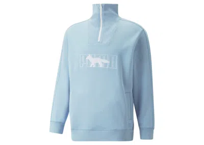 Pre-owned Puma Men's  X Maison Kitsune Halfzip Sweater In Blue