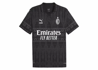 Pre-owned Puma Men's  X Pleasures Ac Milan 2023/24 Dark Version Authentic Jersey (imported Version) In Black