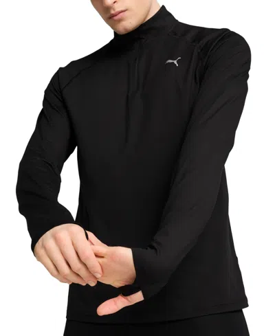 Puma Men's Quarter-zip Run Velocity Cloudspun Shirt In  Black