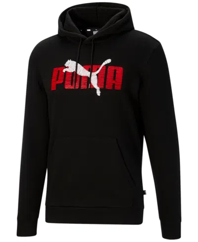 Puma Men's Regular-fit Bold Logo-print Hoodie In Black