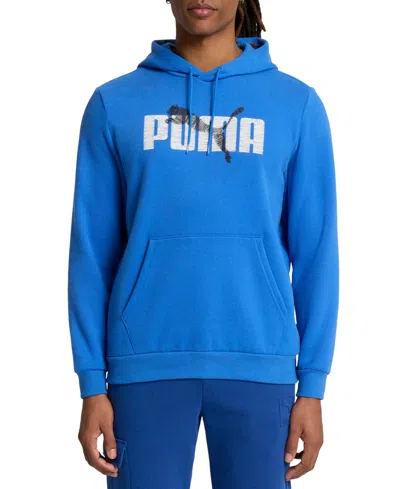 Puma Men's Regular-fit Bold Logo-print Hoodie In Blue