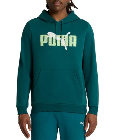 Puma Men's Regular-fit Bold Logo-print Hoodie In Green