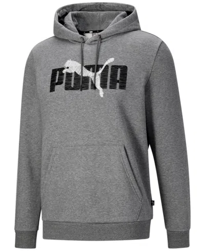 Puma Men's Regular-fit Bold Logo-print Hoodie In Grey