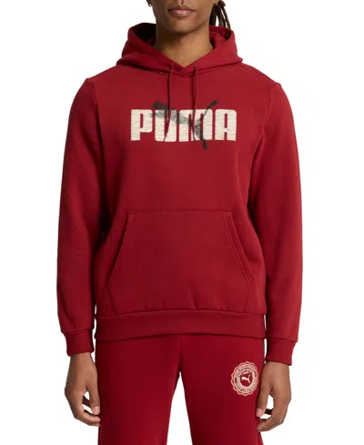 Puma Men's Regular-fit Bold Logo-print Hoodie In Red