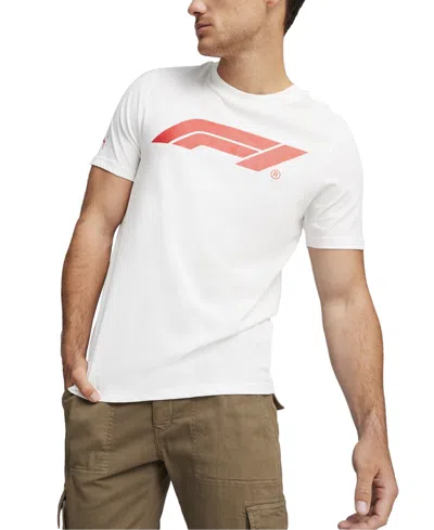 Puma Men's Regular-fit F1 Logo Graphic T-shirt In  White