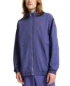 Puma Men's Regular-fit Full-zip Windbreaker In Blue Crystal-red Fire
