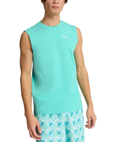 Puma Men's Resort Logo Tank Top In Blue