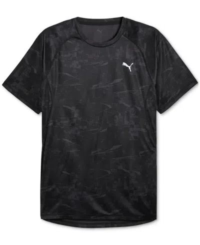 Puma Men's Run Velocity Printed T-shirt In Black