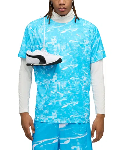 Puma Men's Run Velocity Printed T-shirt In Blue