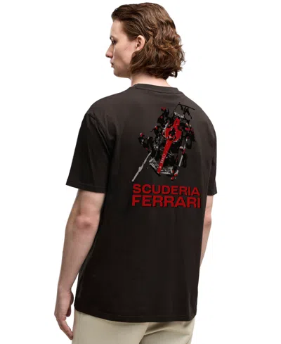 Puma Men's Scuderia Ferrari Graphic Crewneck T-shirt In Brown