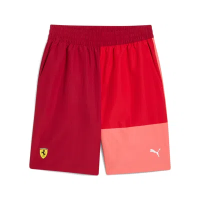 Puma Men's Scuderia Ferrari Race Lifestyle Shorts In Red