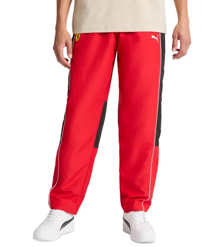 Puma Men's Scuderia Ferrari Sds 2.0 Regular-fit Ripstop Race Pants In Red