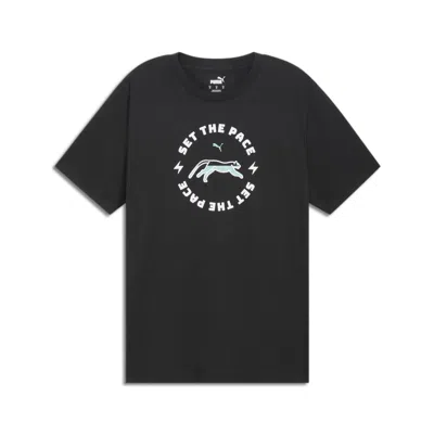 Puma Set The Pace Men's T-shirt In Black