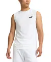 Puma Men's Sleeveless Logo Tank Top In White