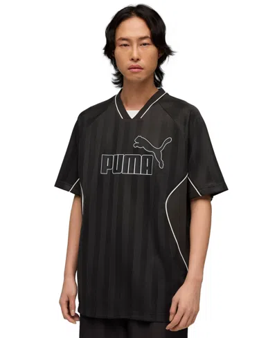 Puma Men's Sport Stripe V-neck Jersey In Black