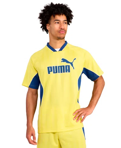 Puma Men's Sport Stripe V-neck Jersey In Yellow