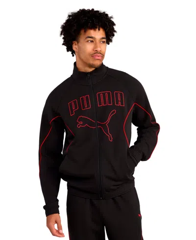 Puma Men's Sport Track Double-knit Full-zip Jacket In Black