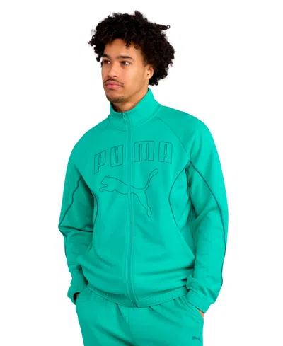 Puma Men's Sport Track Double-knit Full-zip Jacket In Green