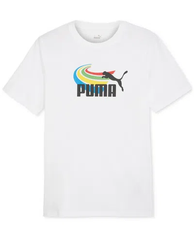 Puma Men's Summer Sports Short-sleeve Graphic T-shirt In  White