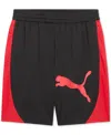 Puma Men's Tad Tech Knit Logo Shorts In Black,red