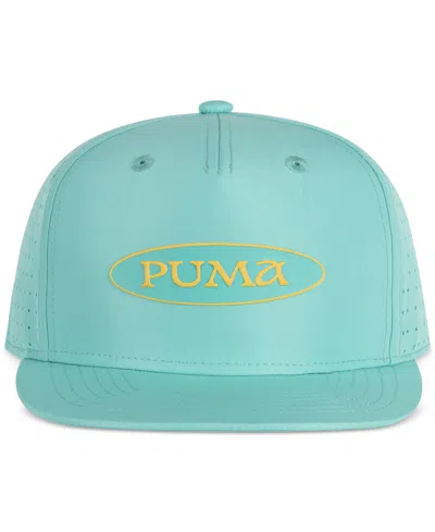 Puma Men's Unity Flat-brim Logo Hat In Aquatic