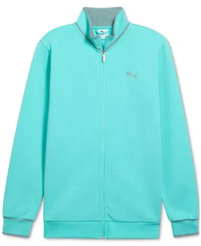 Puma Men's Vintage Sport Textured Full-zip Track Jacket In Green