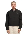 Puma Wardrobe Essentials Woven Zip-up Collared Jacket In Black