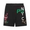Puma Men's Wardrobe Essentials Bright Lights Nyc Flagship 7" Shorts In Black