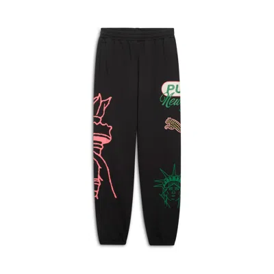 Puma Men's Wardrobe Essentials Bright Lights Nyc Flagship Sweatpants In Black