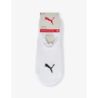 Puma Mens White Branded High-cut Pack Of Two Cotton-blend Socks