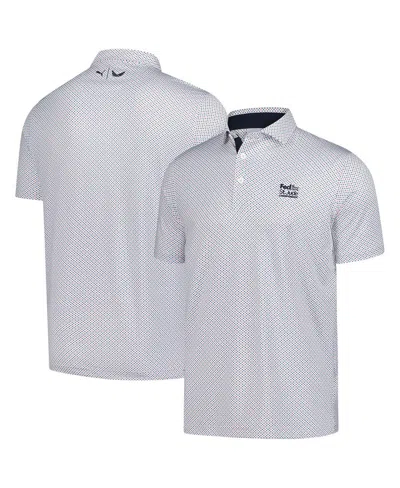 Puma Men's White Fedex St. Jude Championship Volition Micro Star Mattr Polo Shirt