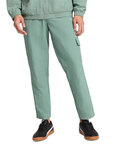 Puma Men's Woven Cargo Pants In Green Moon