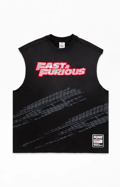 Puma Mens  X Fast & Furious Cut-off T-shirt In Black/red