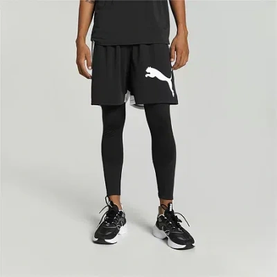 Puma Mens 8" Moisture Wicking Quick Dry Workout Shorts In Black