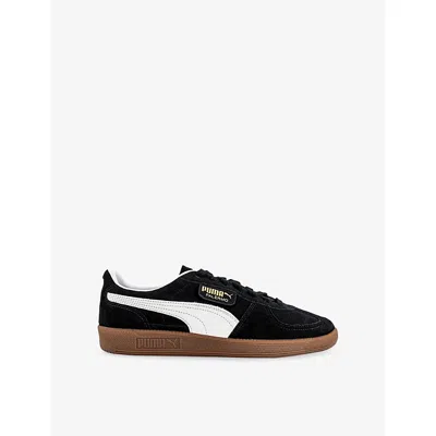 Puma Mens Black White Palermo Suede Low-top Trainers