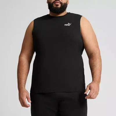 Puma Mens Crew Neck Sleeveless Active Big And Tall Tank Top In Black