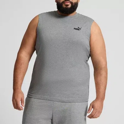 Puma Mens Crew Neck Sleeveless Active Big And Tall Tank Top In Gray