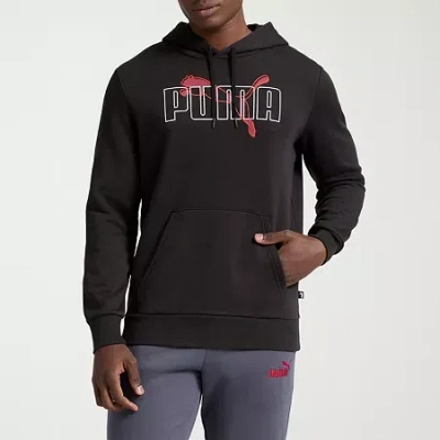 Puma Mens Long Sleeve Fleece Active Hoodie In Blue