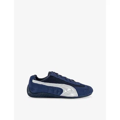 Puma Mens Navy Matte Silver Speedcat Premium Suede And Mesh Low-top Trainers In Blue