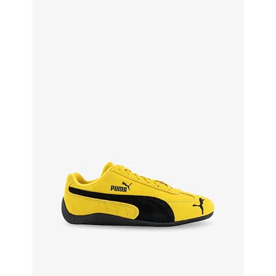 PUMA MENS PELE YELLOW SPEEDCAT OG LOGO-PRINT SUEDE LOW-TOP TRAINERS EUR 37 / 4 UK