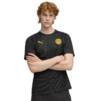 Puma Mens  Bvb Warm Up Jersey In Black
