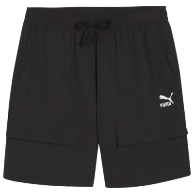 Puma Mens  Classics Cargo 7" Woven Shorts In Black