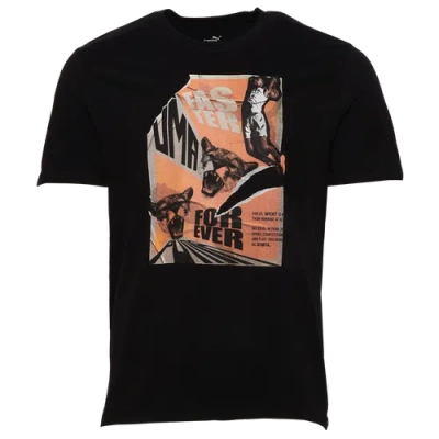 Puma Mens  Convo Text T-shirt In  Black/orange