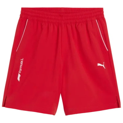 Puma Mens  F1 Ess+ Woven Shorts 7” In White/red