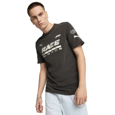 Puma Mens  F1 Graphic Ringer T-shirt In Black/white