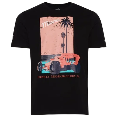 Puma Mens  F1 Miamia Car Vintage T-shirt In Black/pink