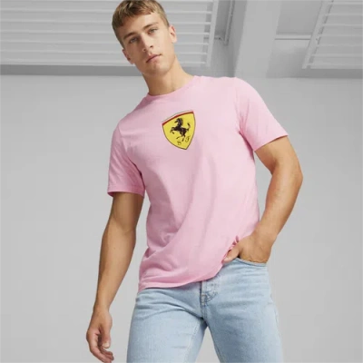 Puma Mens  Ferrari Race Big Shield T-shirt In Pink